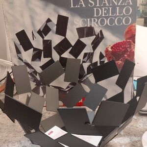 Alessi Matte Black Geometric Metal Fruit Bowl